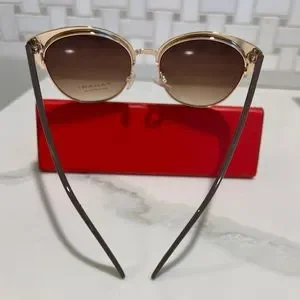 Tahari Sunglasses Cat Eye Nude And Rose Gold Frame Mirror Lens TH696 s-l400.jpg main image 2